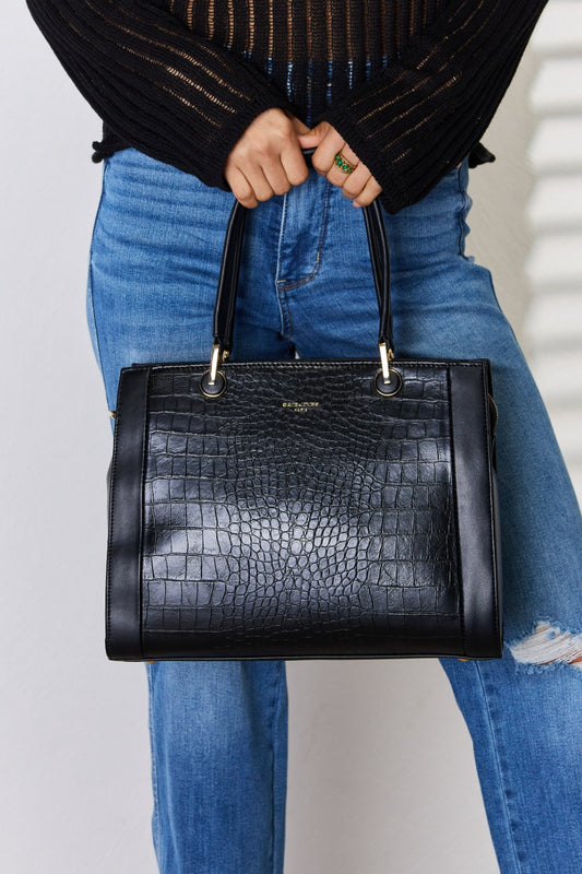 David Jones Texture PU Leather Handbag - RebelReine Apparel & Co.