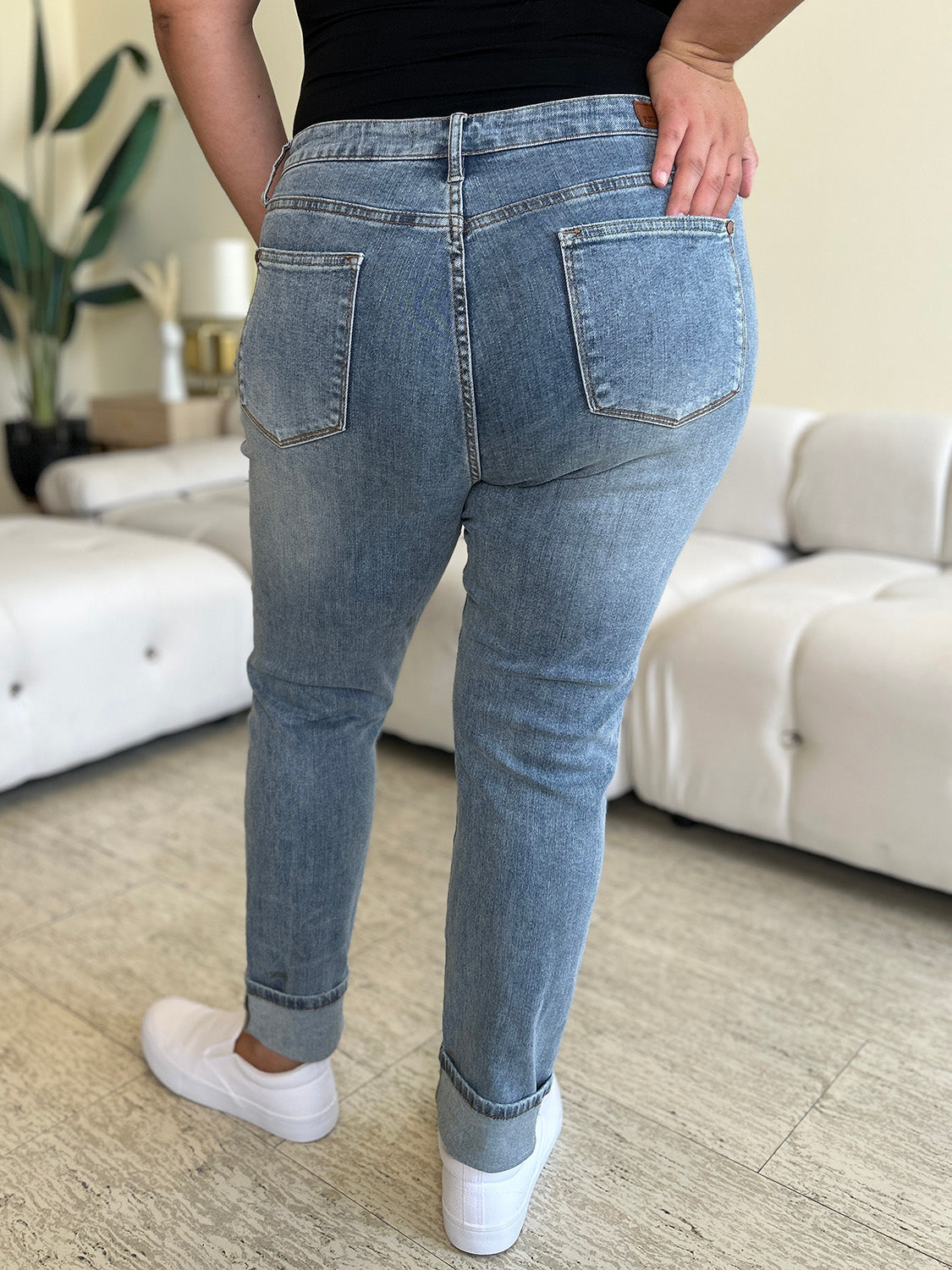 Judy Blue Full Size High Waist Cuff Hem Skinny Jeans - RebelReine Apparel & Co.