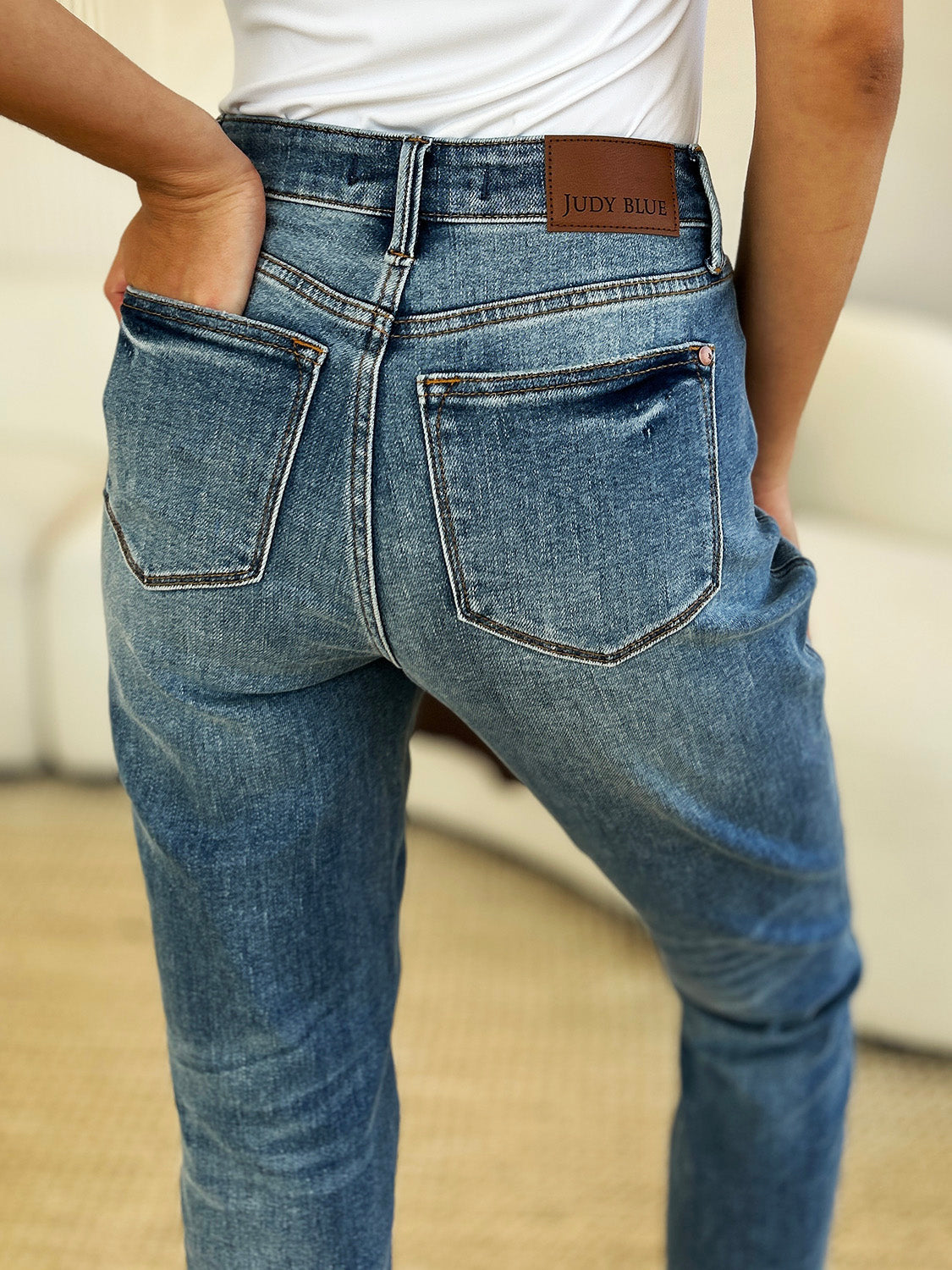 Judy Blue Full Size Mid Rise Rigid Magic Release Hem Jeans - RebelReine Apparel & Co.