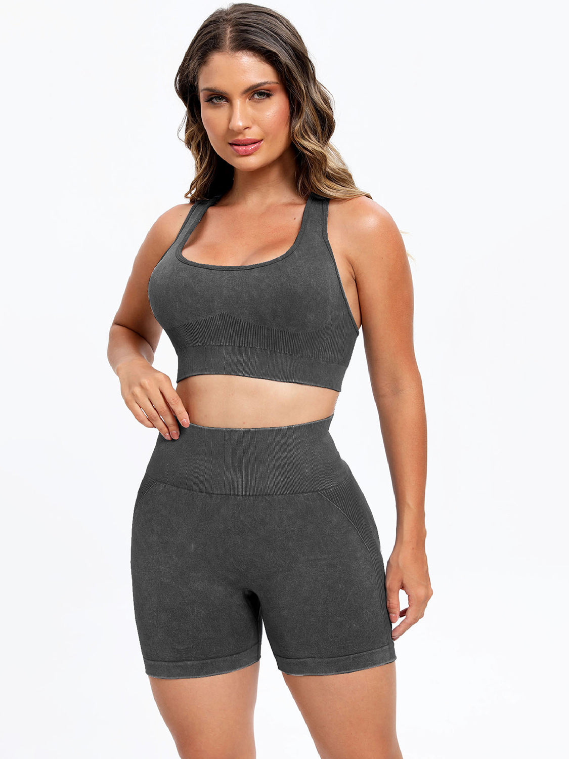 Scoop Neck Wide Strap Top and Shorts Active Set - RebelReine Apparel & Co.