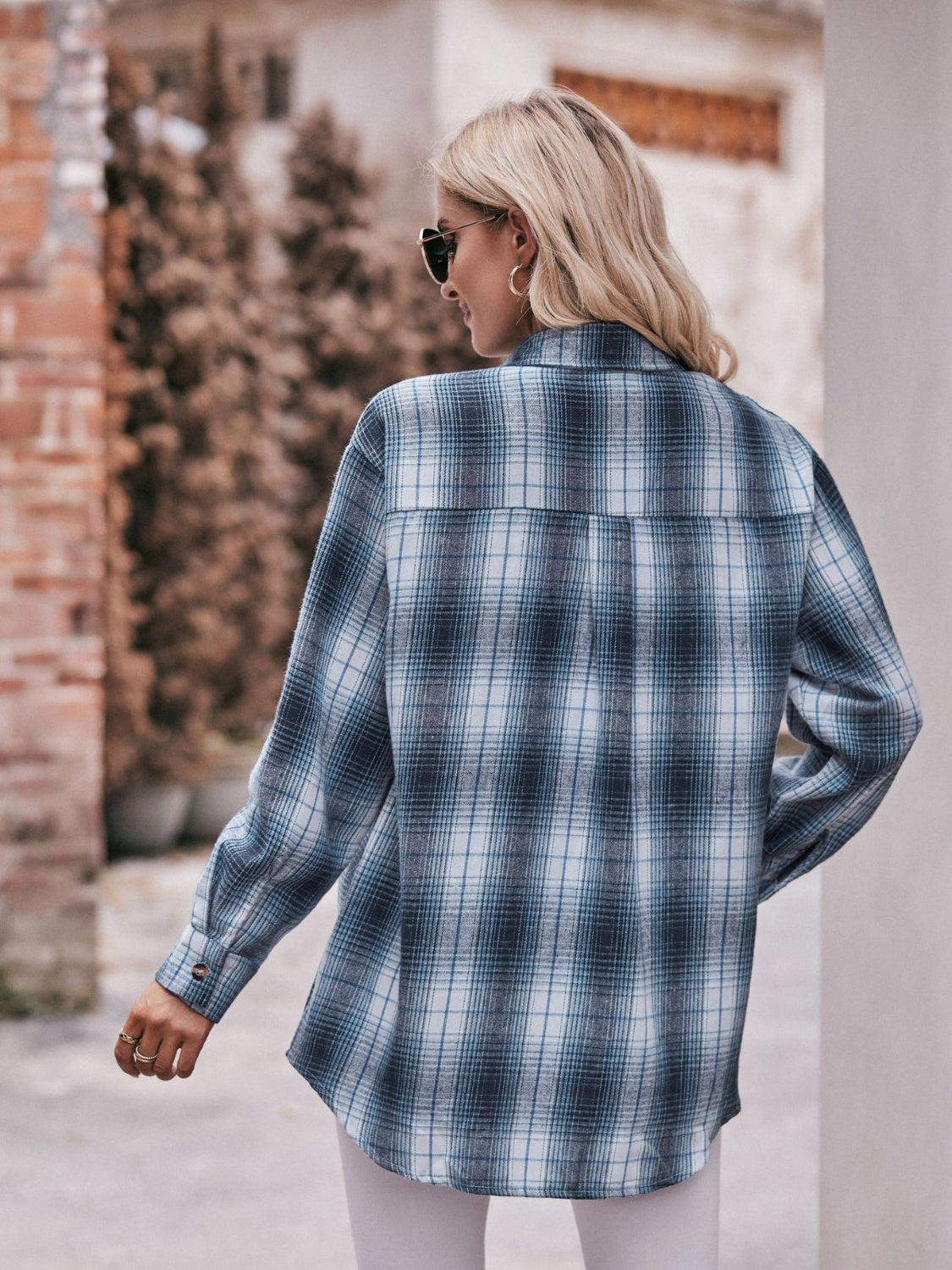 Mandy Plaid Dropped Shoulder Longline Shirt