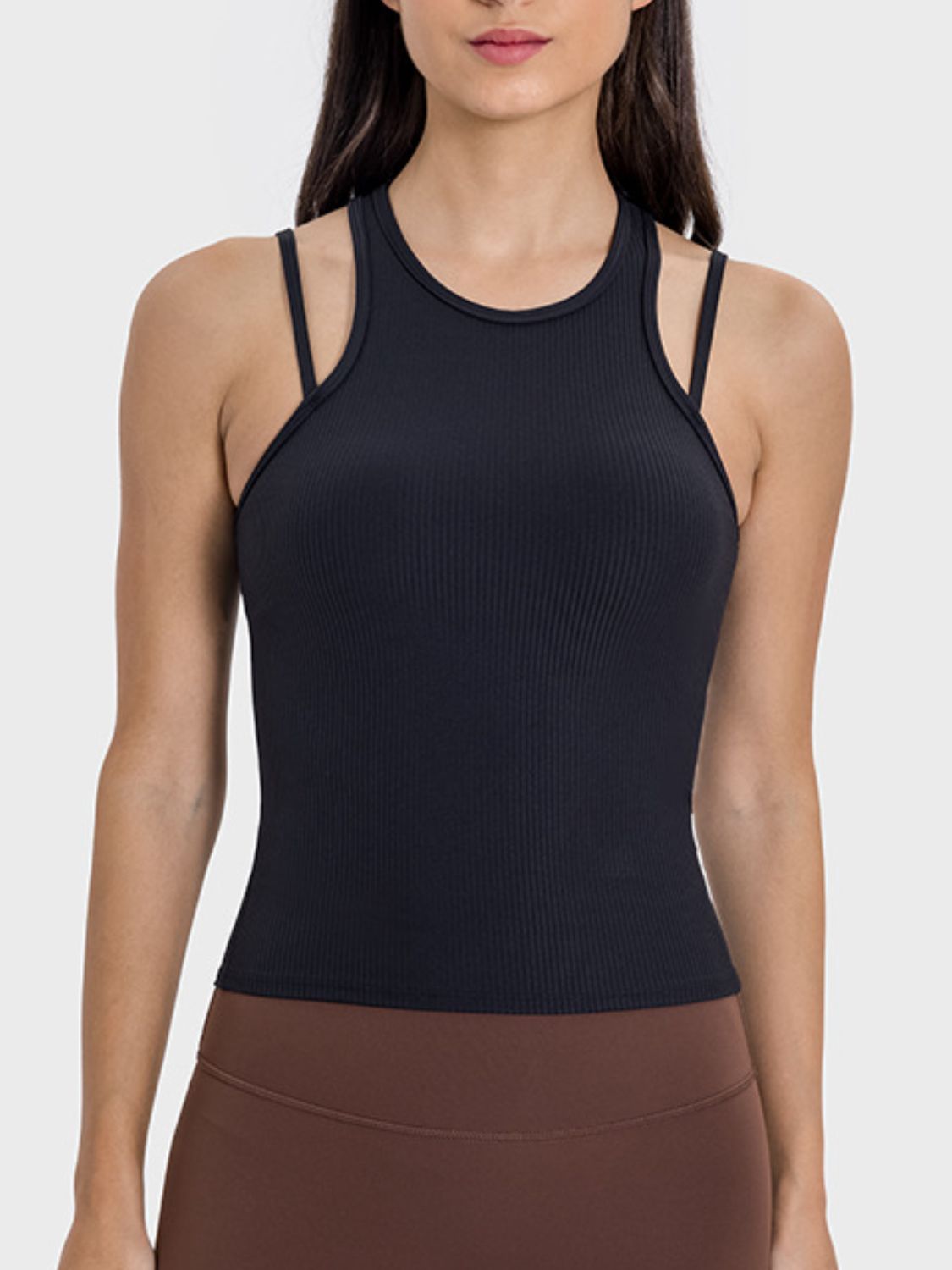 Cutout Round Neck Racerback Active Tank - RebelReine Apparel & Co.