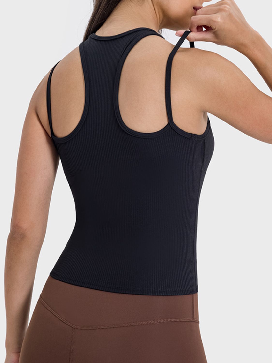 Cutout Round Neck Racerback Active Tank - RebelReine Apparel & Co.