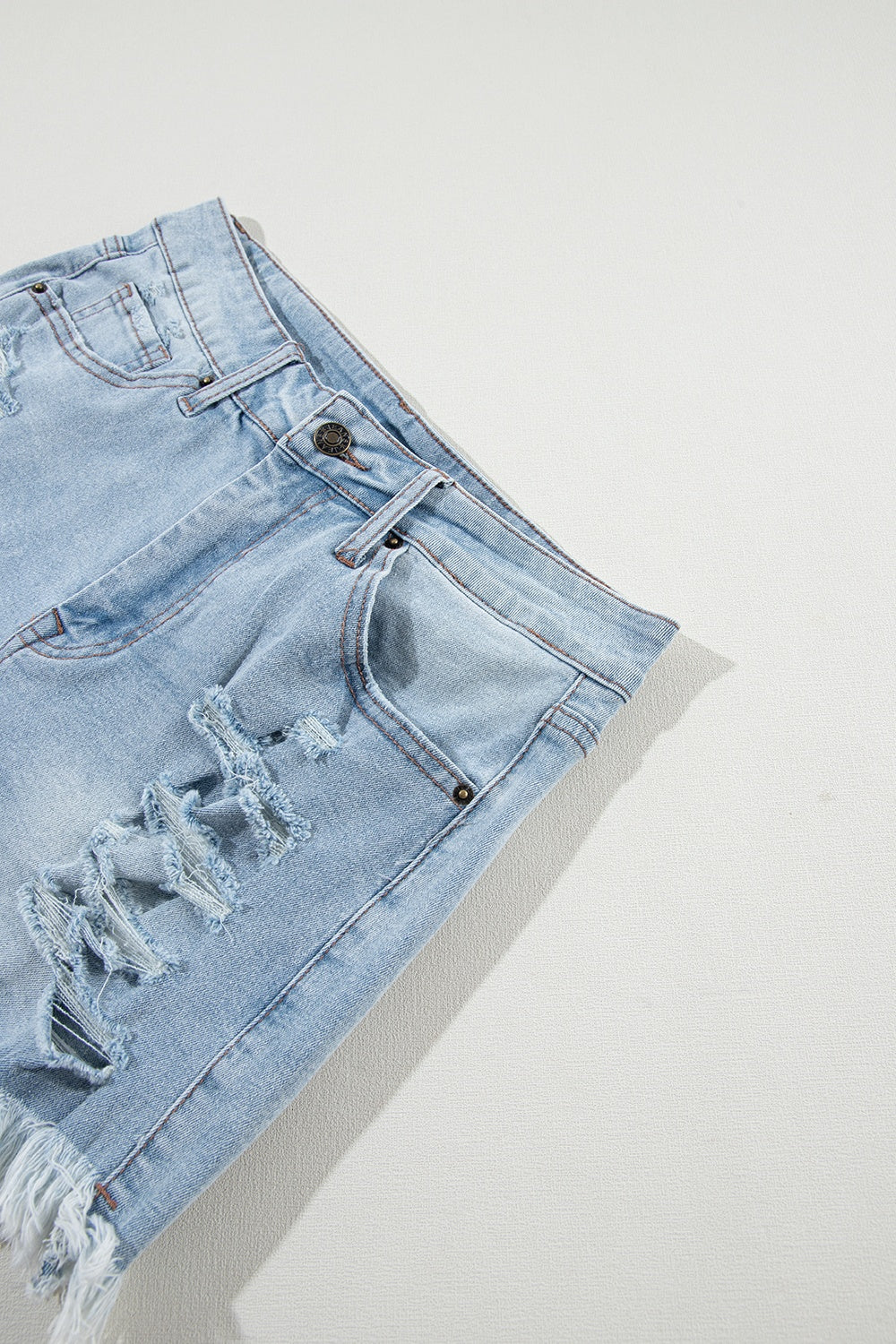 Distressed Raw Hem Denim Shorts - RebelReine Apparel & Co.