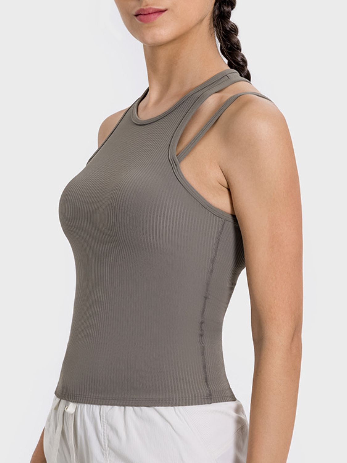 Cutout Round Neck Racerback Active Tank - RebelReine Apparel & Co.