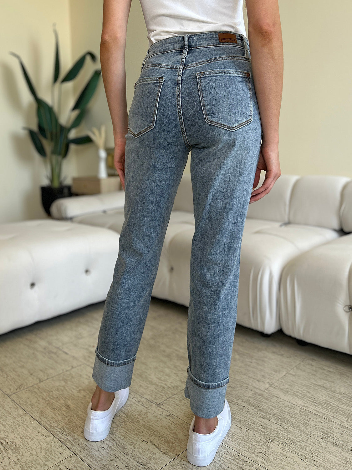 Judy Blue Full Size High Waist Cuff Hem Skinny Jeans - RebelReine Apparel & Co.