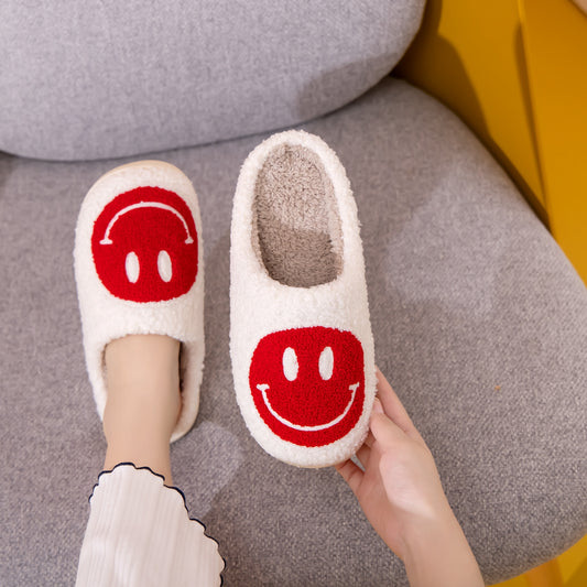 Melody Smiley Face Cozy Slippers - RebelReine Apparel & Co.