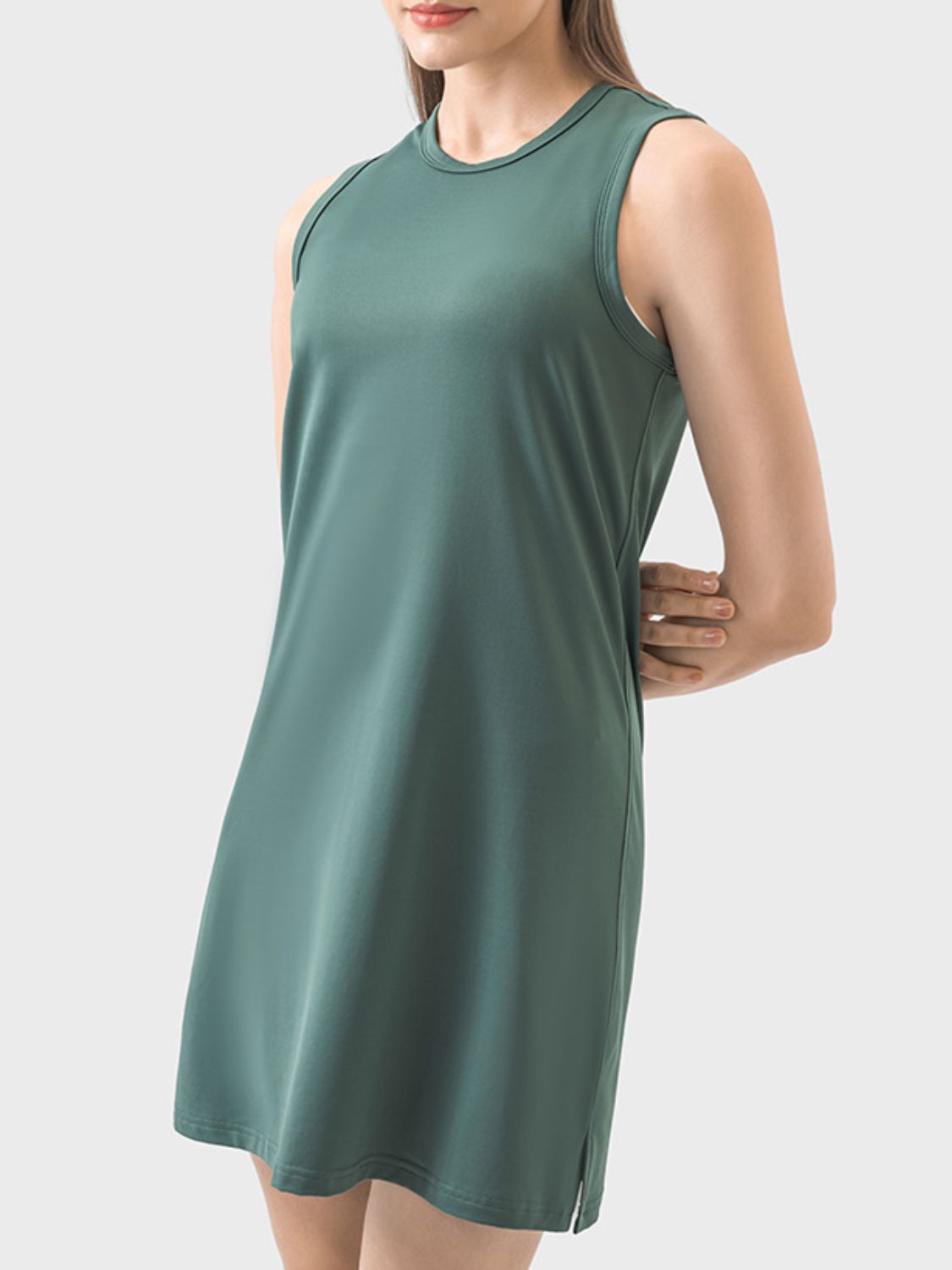 Round Neck Sleeveless Active Dress - RebelReine Apparel & Co.