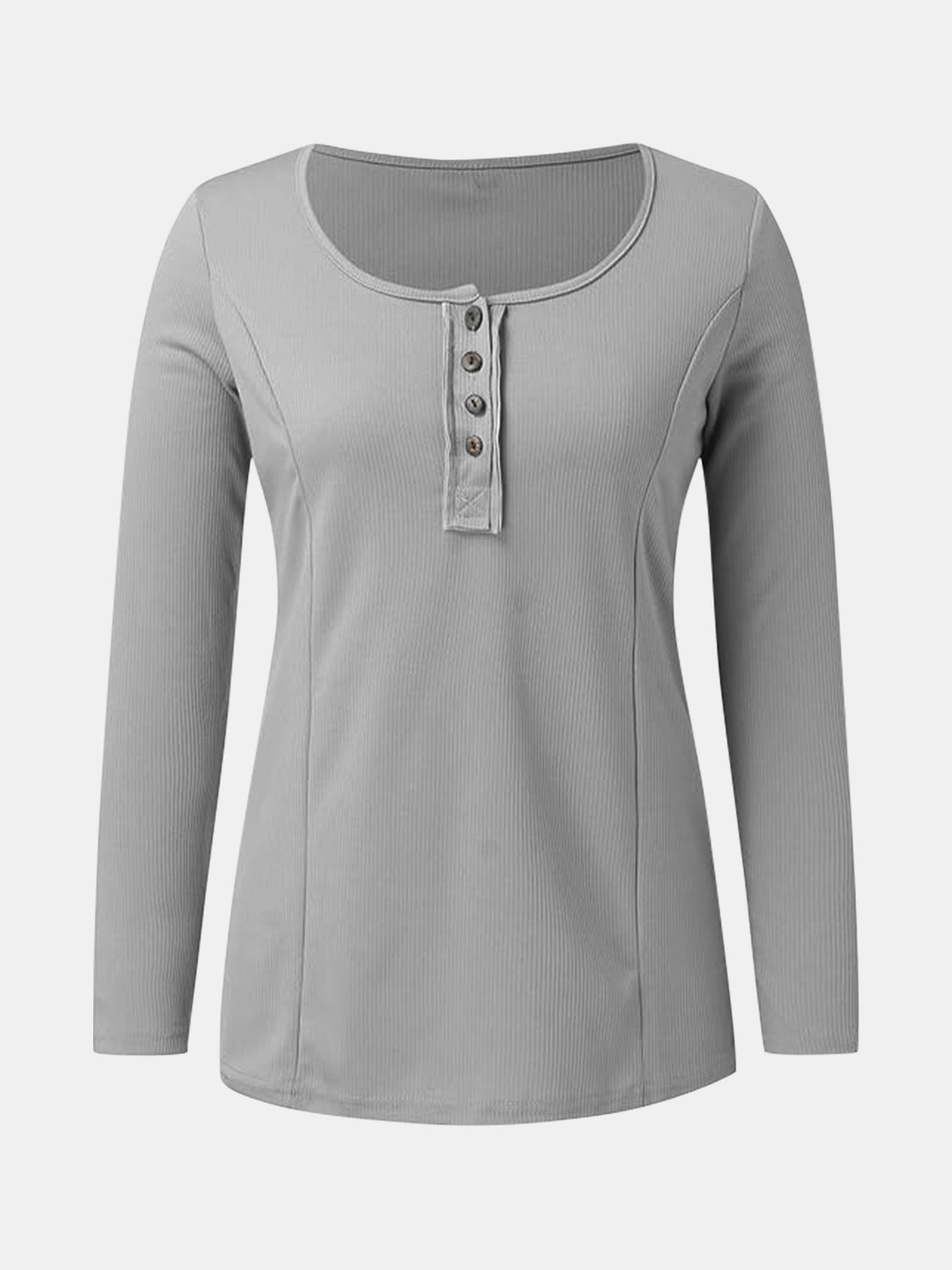 Full Size Scoop Neck Long Sleeve T-Shirt - RebelReine Apparel & Co.