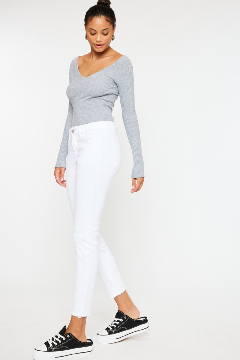 Kancan Mid Rise Ankle Skinny Jeans - RebelReine Apparel & Co.