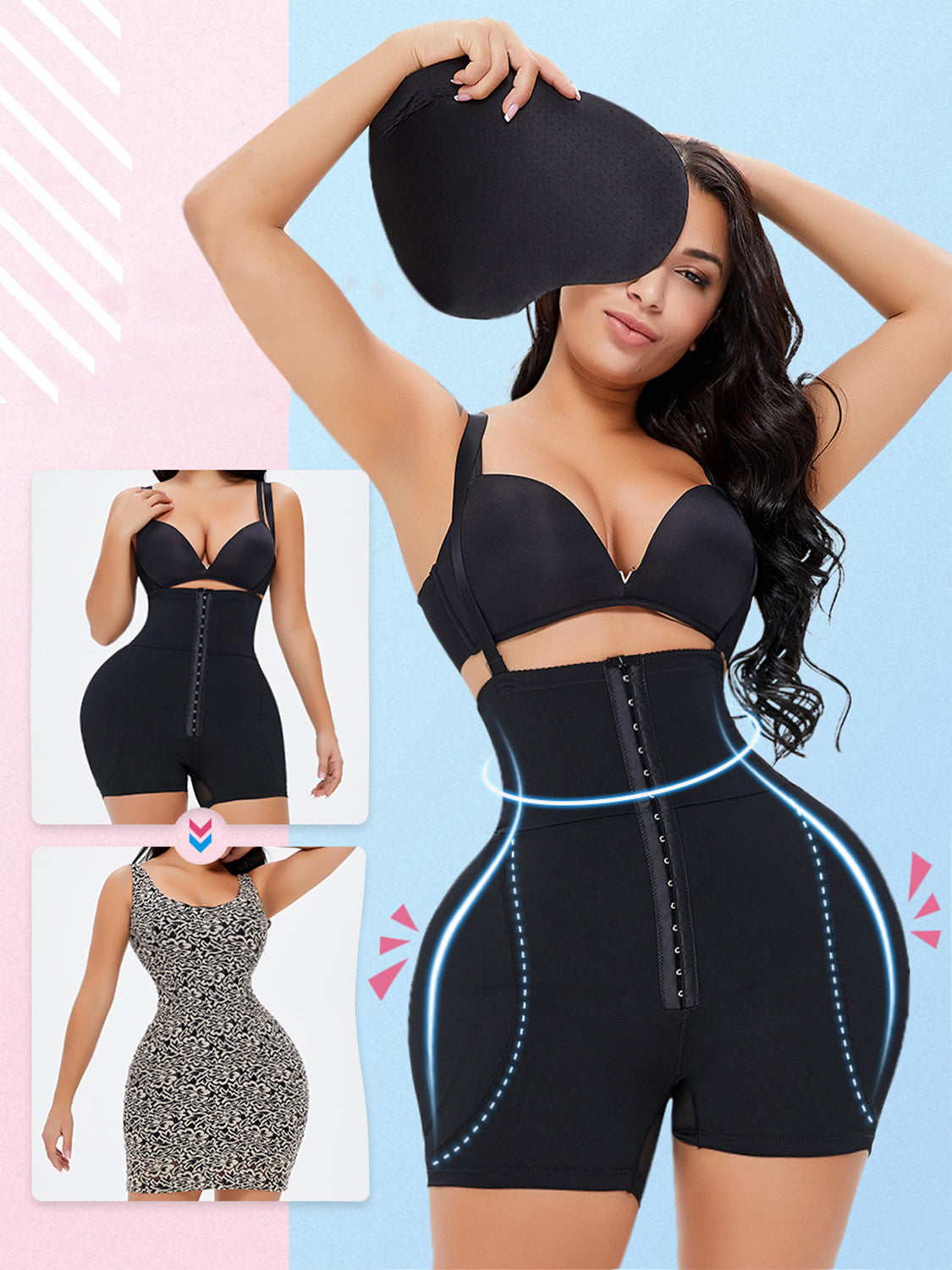 Full Size Hook-and-Eye Under-Bust Shaping Bodysuit - RebelReine Apparel & Co.