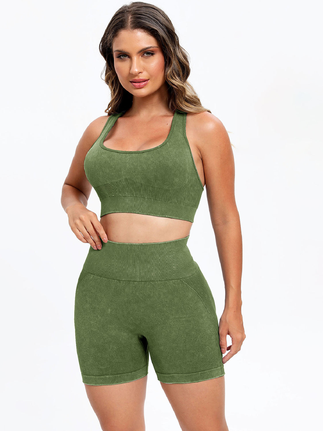 Scoop Neck Wide Strap Top and Shorts Active Set - RebelReine Apparel & Co.