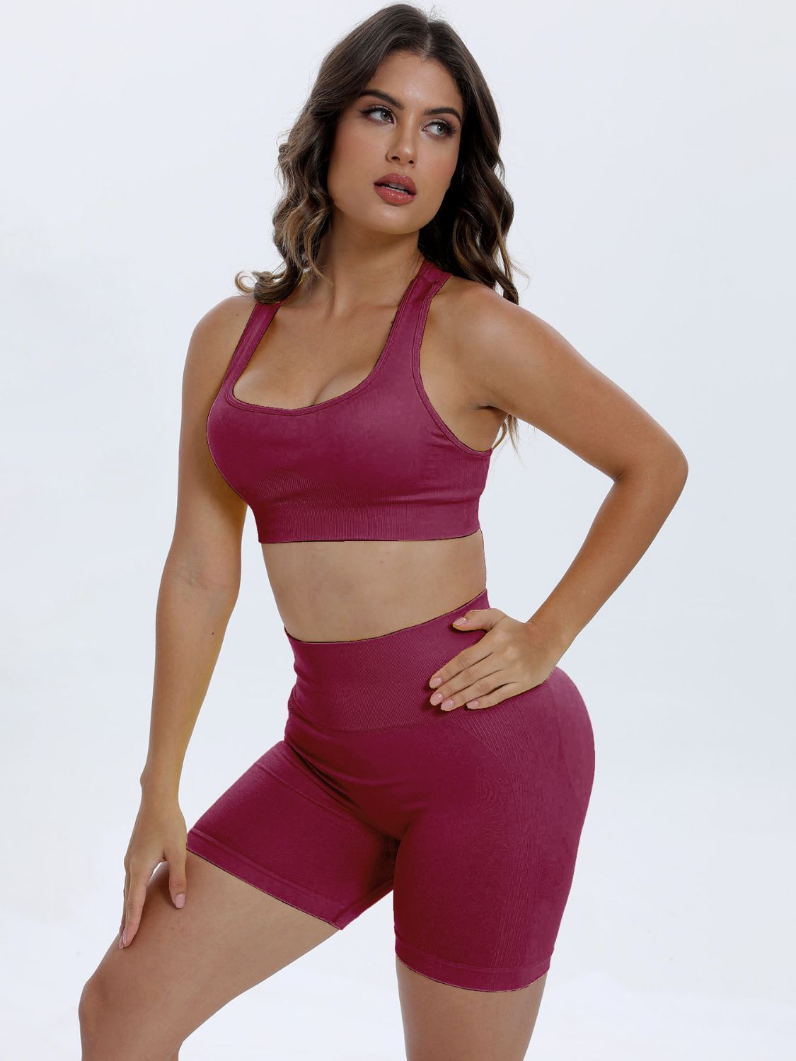 Scoop Neck Wide Strap Top and Shorts Active Set - RebelReine Apparel & Co.