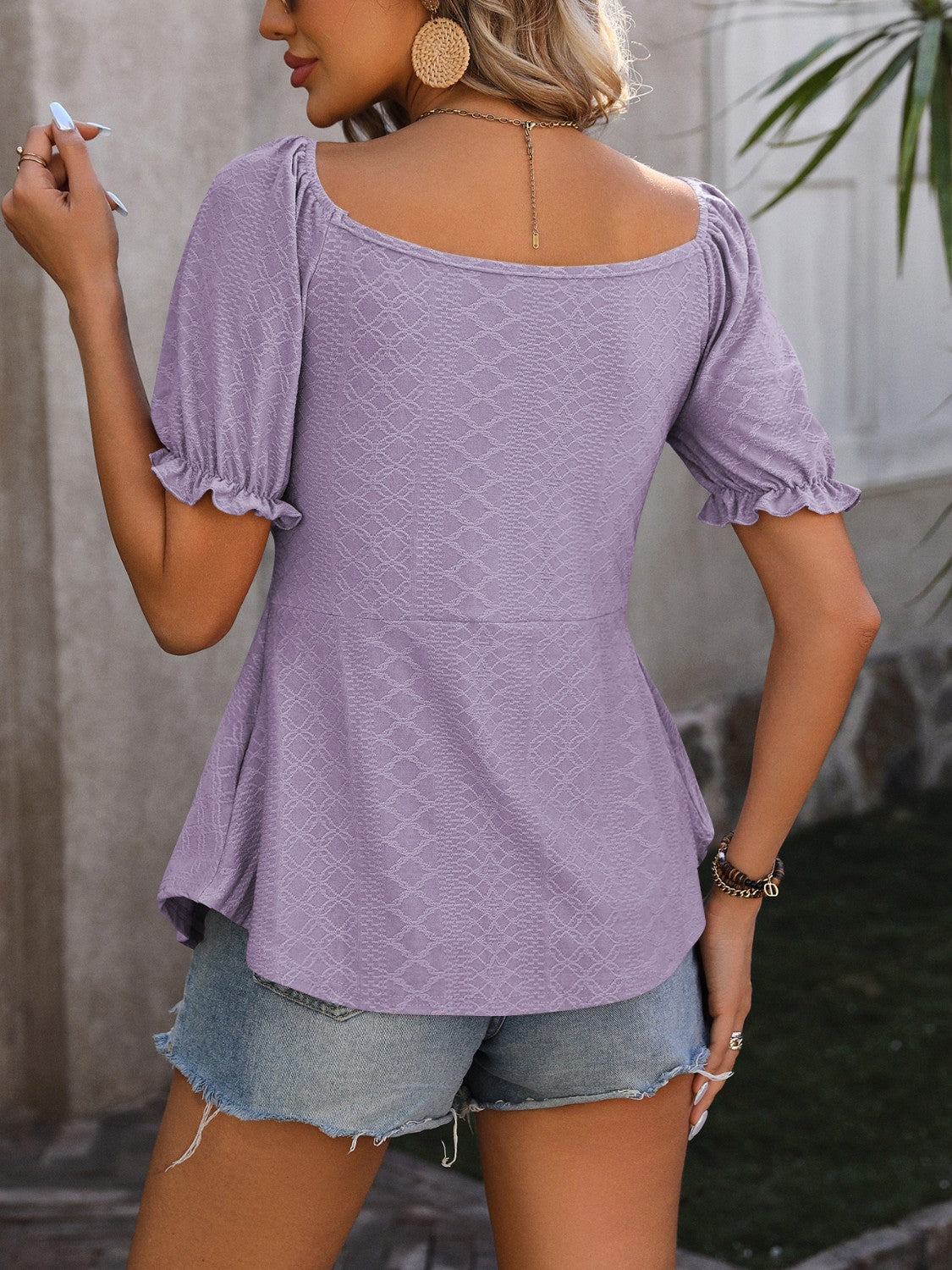 Ruched V-Neck Flounce Sleeve Blouse - RebelReine Apparel & Co.