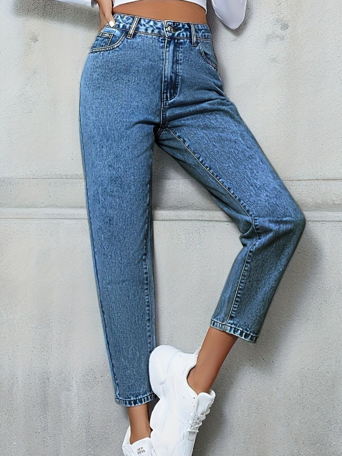 Pocketed Straight Leg Jeans - RebelReine Apparel & Co.