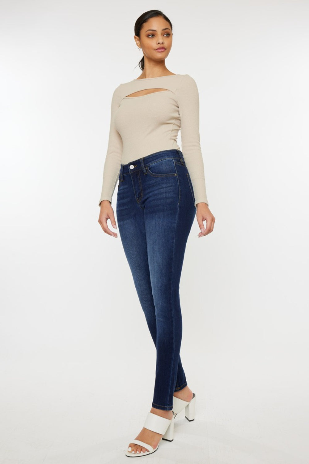 Kancan Mid Rise Gradient Skinny Jeans - RebelReine Apparel & Co.