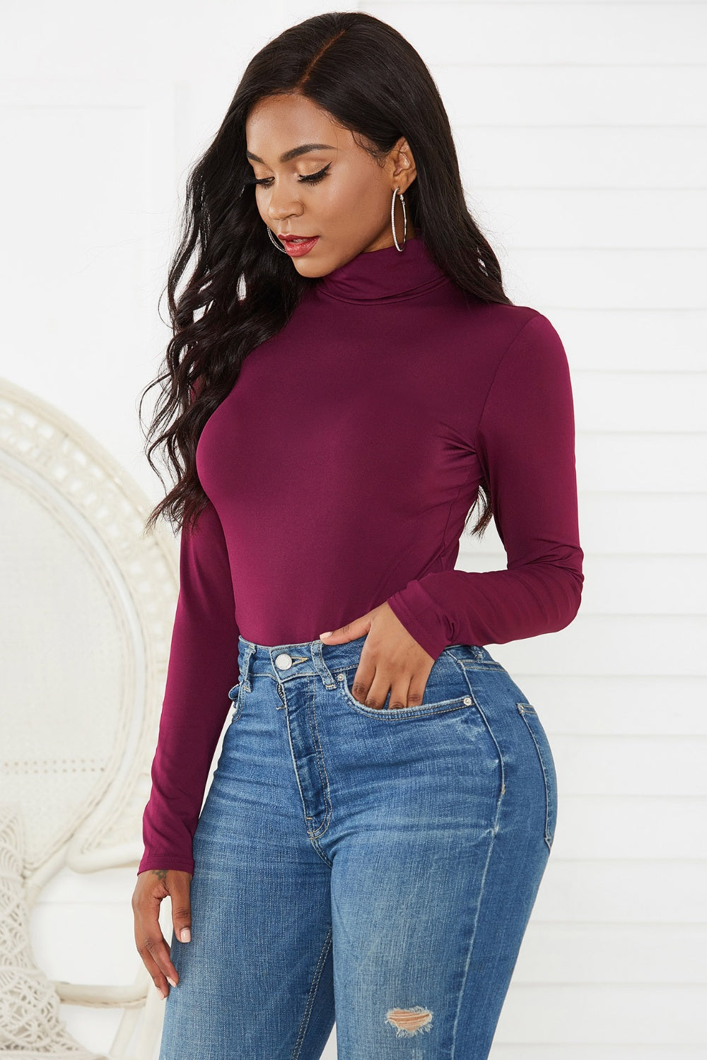 Turtleneck Long Sleeve Bodysuit - RebelReine Apparel & Co.