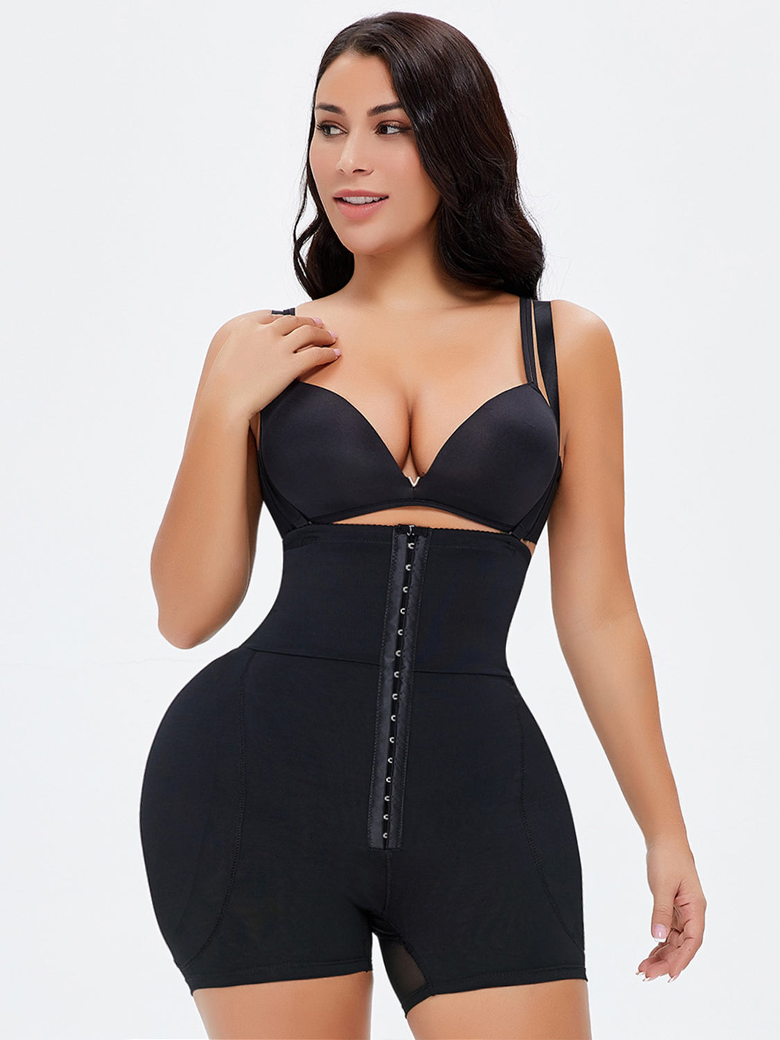 Full Size Hook-and-Eye Under-Bust Shaping Bodysuit - RebelReine Apparel & Co.