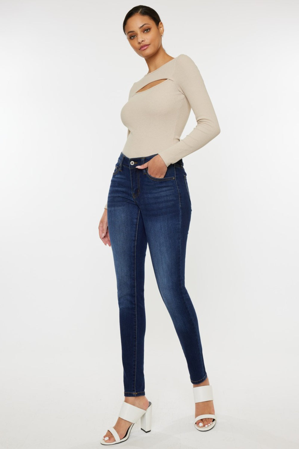 Kancan Mid Rise Gradient Skinny Jeans - RebelReine Apparel & Co.