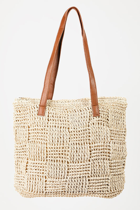 Fame Braided Faux Leather Strap Tote Bag - RebelReine Apparel & Co.