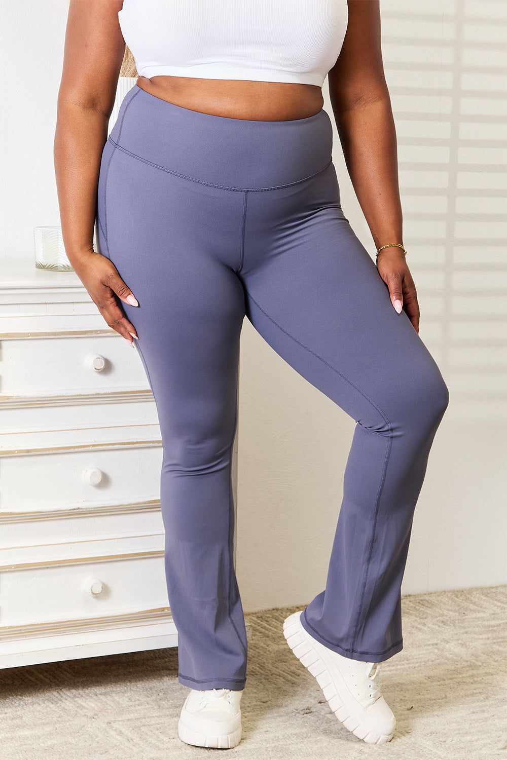 Basic Bae Wide Waistband Bootcut Sports Pants - RebelReine Apparel & Co.