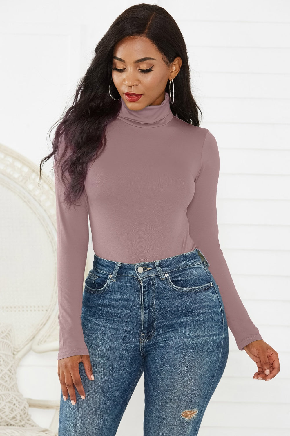 Turtleneck Long Sleeve Bodysuit - RebelReine Apparel & Co.