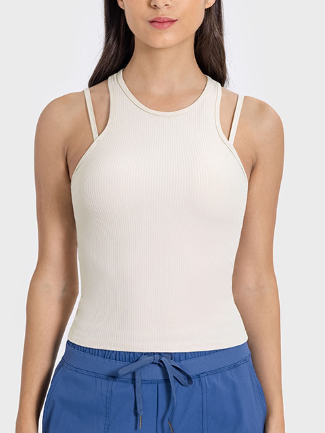 Cutout Round Neck Racerback Active Tank - RebelReine Apparel & Co.