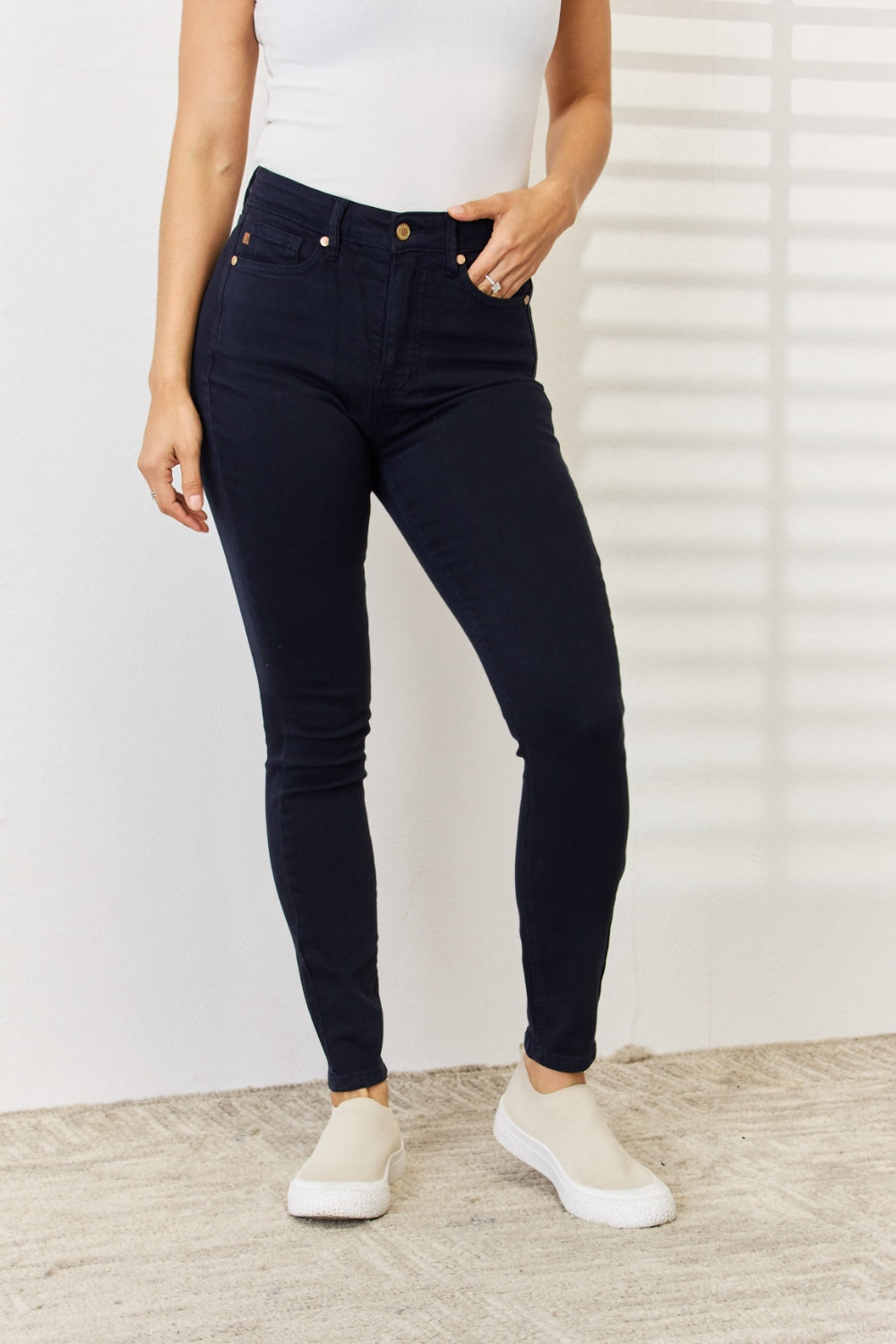 Judy Blue Full Size Garment Dyed Tummy Control Skinny Jeans - RebelReine Apparel & Co.