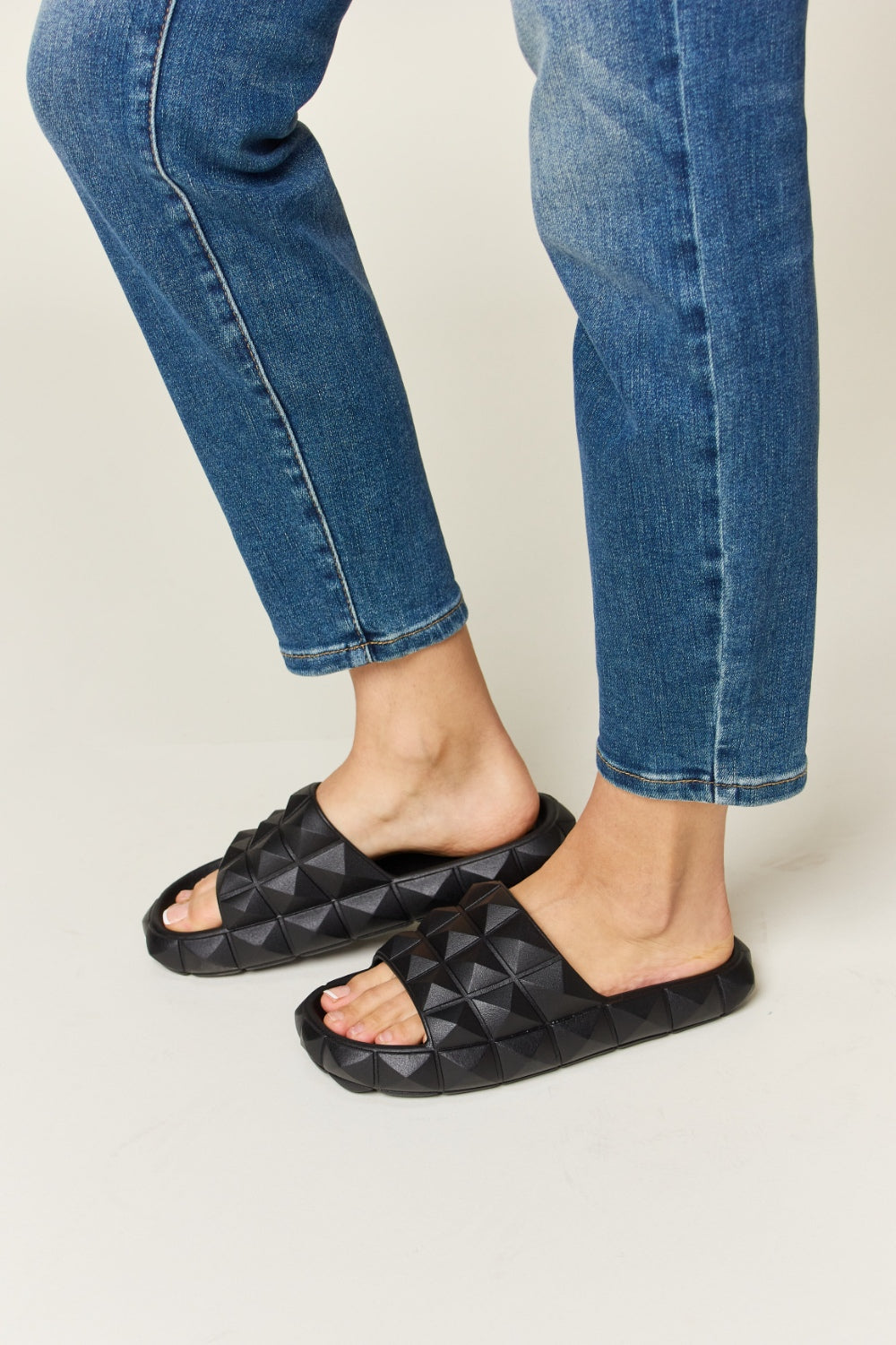 WILD DIVA Pyramid Stud Toe Band Footbed Sandals - RebelReine Apparel & Co.