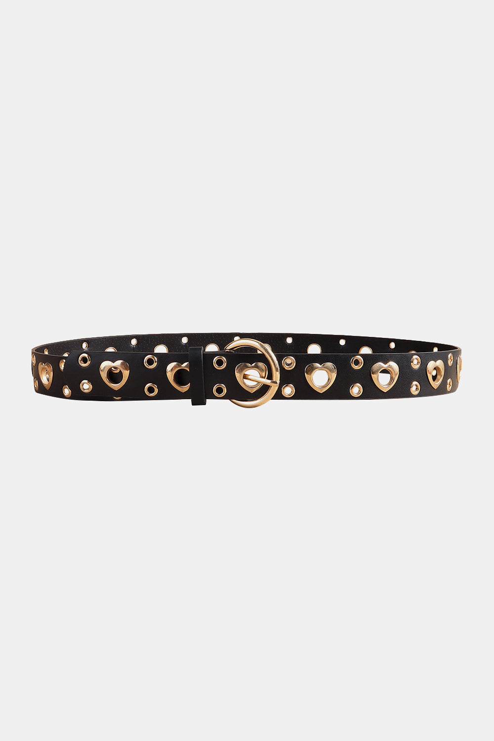 Heart Shape Alloy Detail PU Leather Belt - RebelReine Apparel & Co.