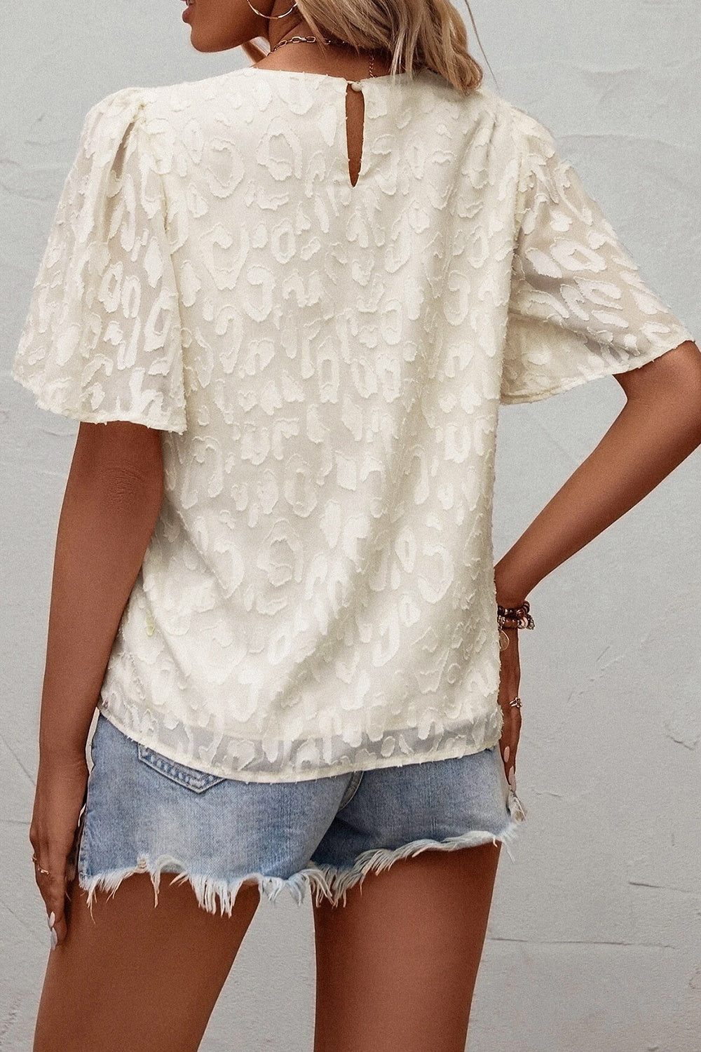 Round Neck Half Sleeve Blouse - RebelReine Apparel & Co.