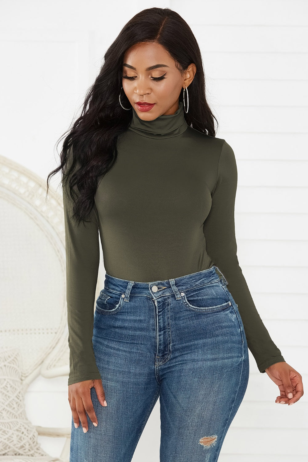 Turtleneck Long Sleeve Bodysuit - RebelReine Apparel & Co.