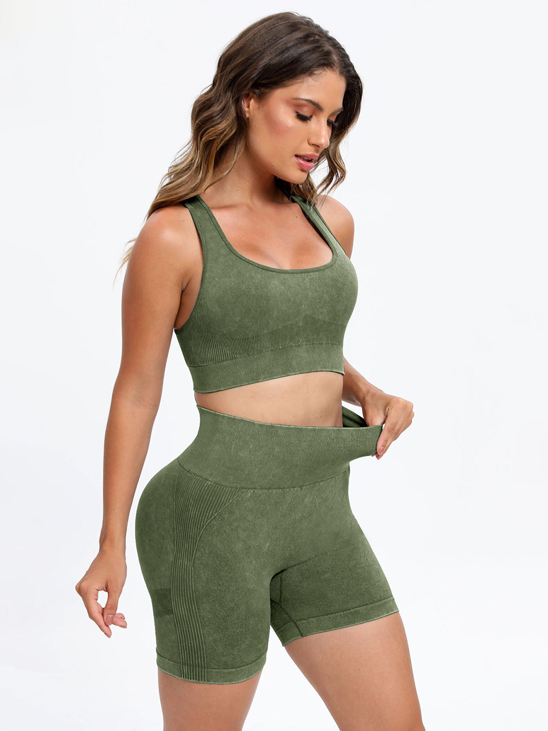 Scoop Neck Wide Strap Top and Shorts Active Set - RebelReine Apparel & Co.