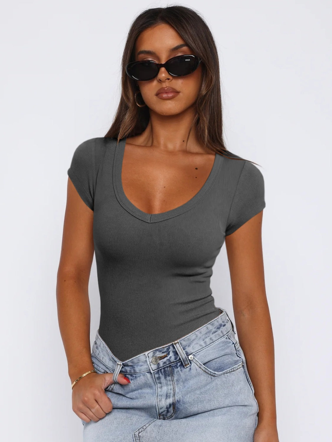 Scoop Neck Cap Sleeve T-Shirt - RebelReine Apparel & Co.