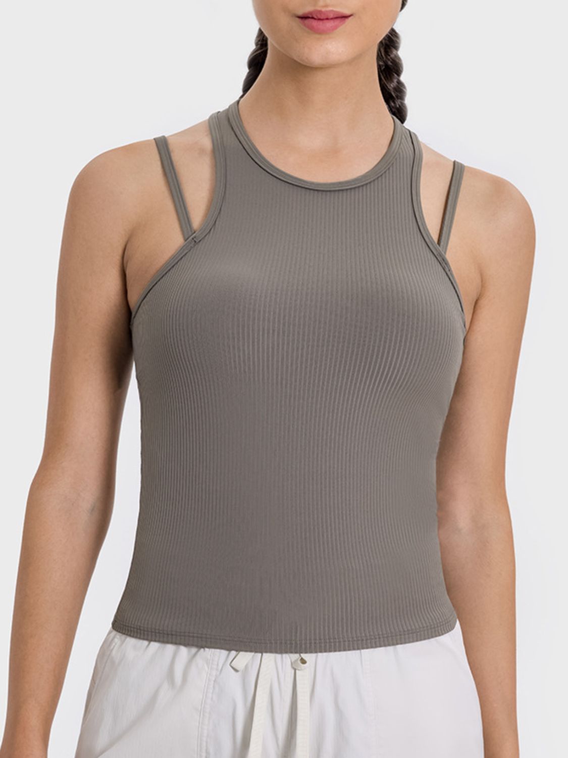 Cutout Round Neck Racerback Active Tank - RebelReine Apparel & Co.