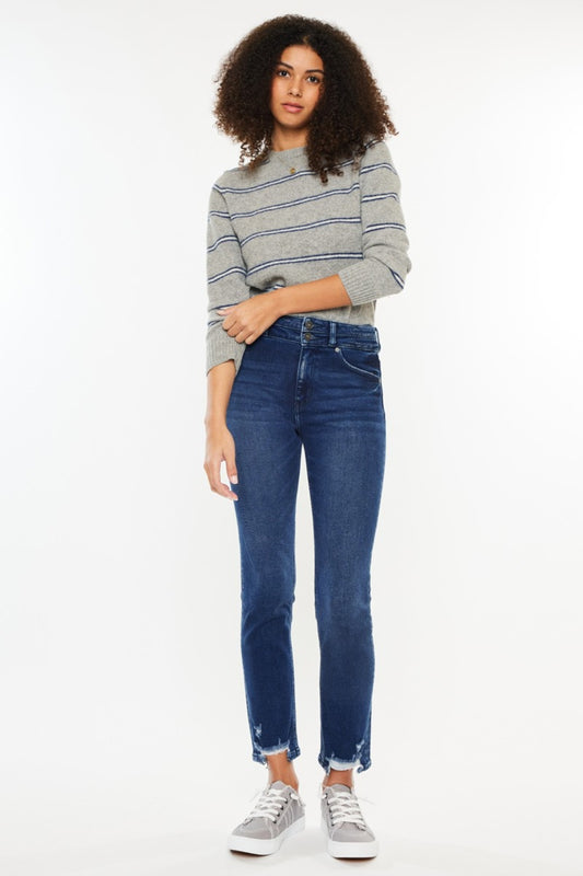 Kancan High Rise Slim Straight Jeans - RebelReine Apparel & Co.