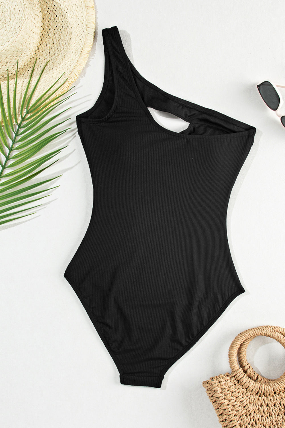 Cutout One Shoulder Sleeveless One-Piece Swimwear - RebelReine Apparel & Co.