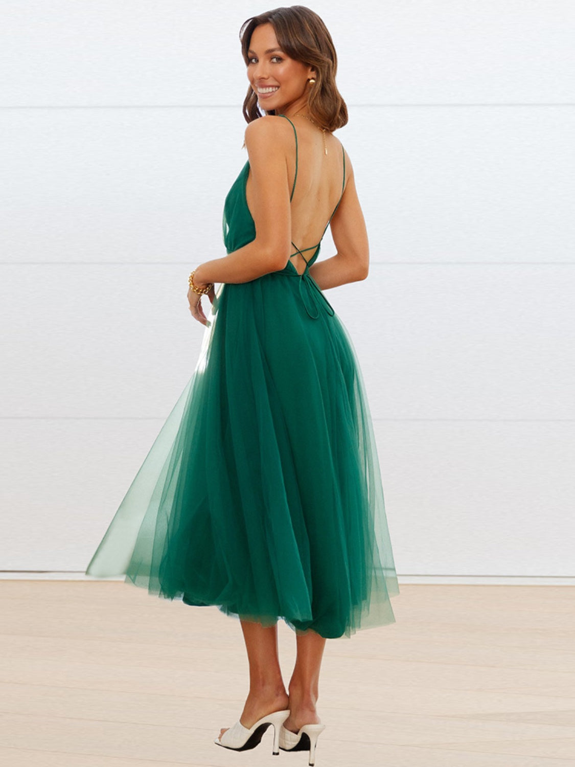 Backless Crisscross Sleeveless Midi Dress - RebelReine Apparel & Co.