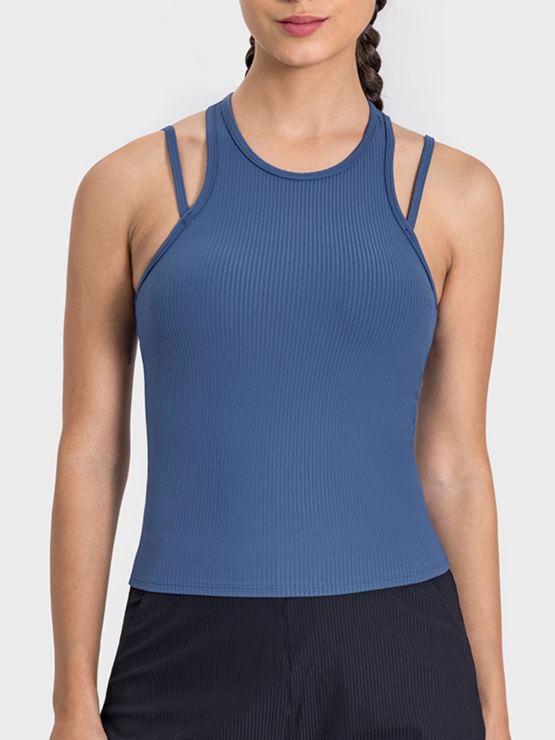 Cutout Round Neck Racerback Active Tank - RebelReine Apparel & Co.