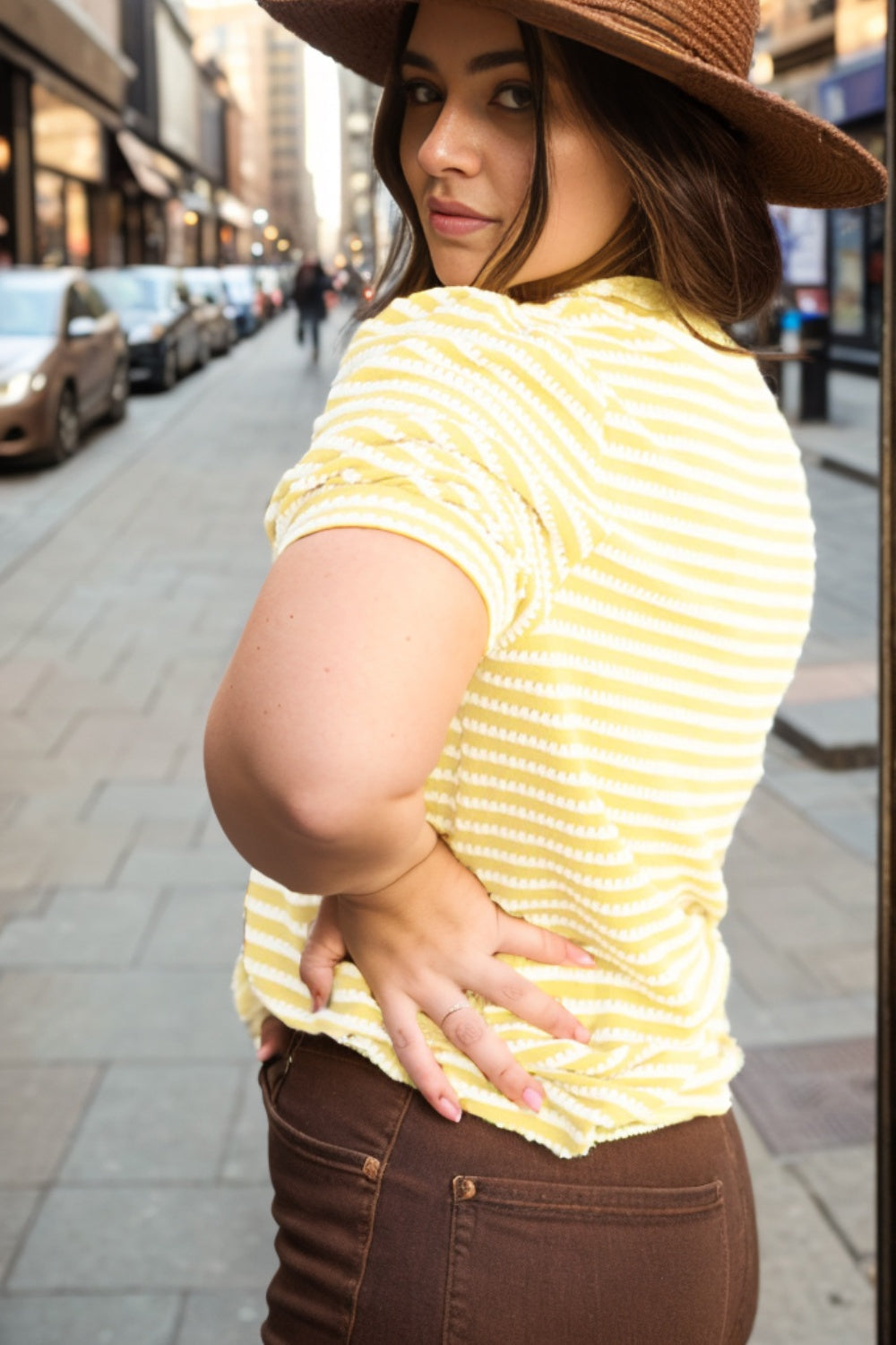 Plus Size Striped Round Neck T-Shirt - RebelReine Apparel & Co.