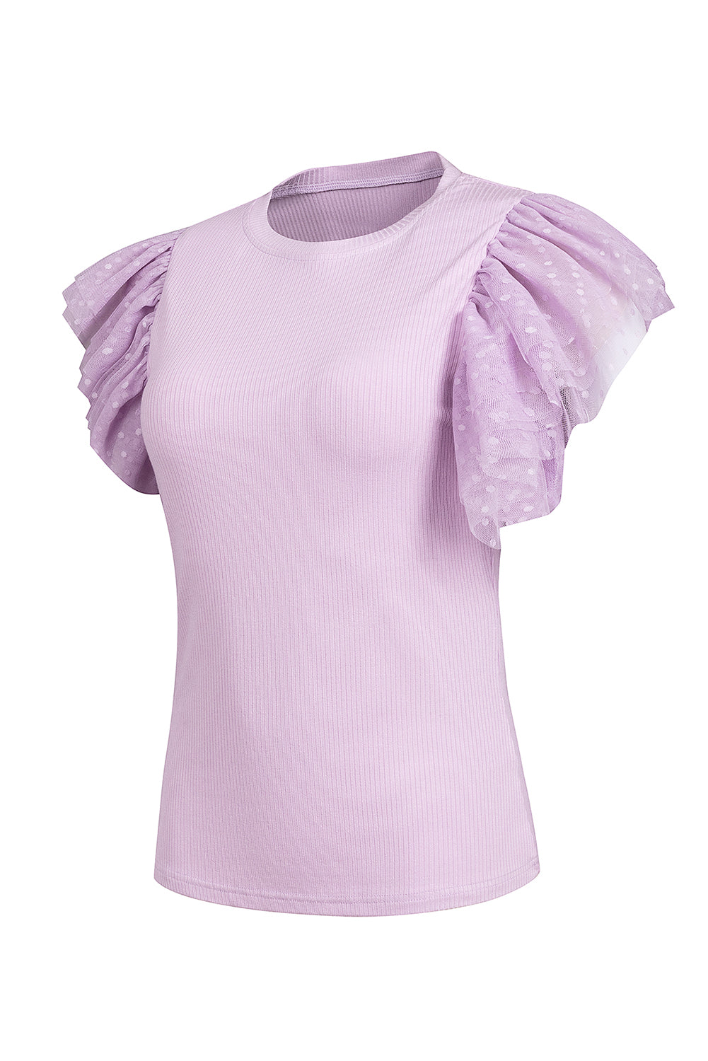 Ruffled Round Neck Cap Sleeve Top - RebelReine Apparel & Co.