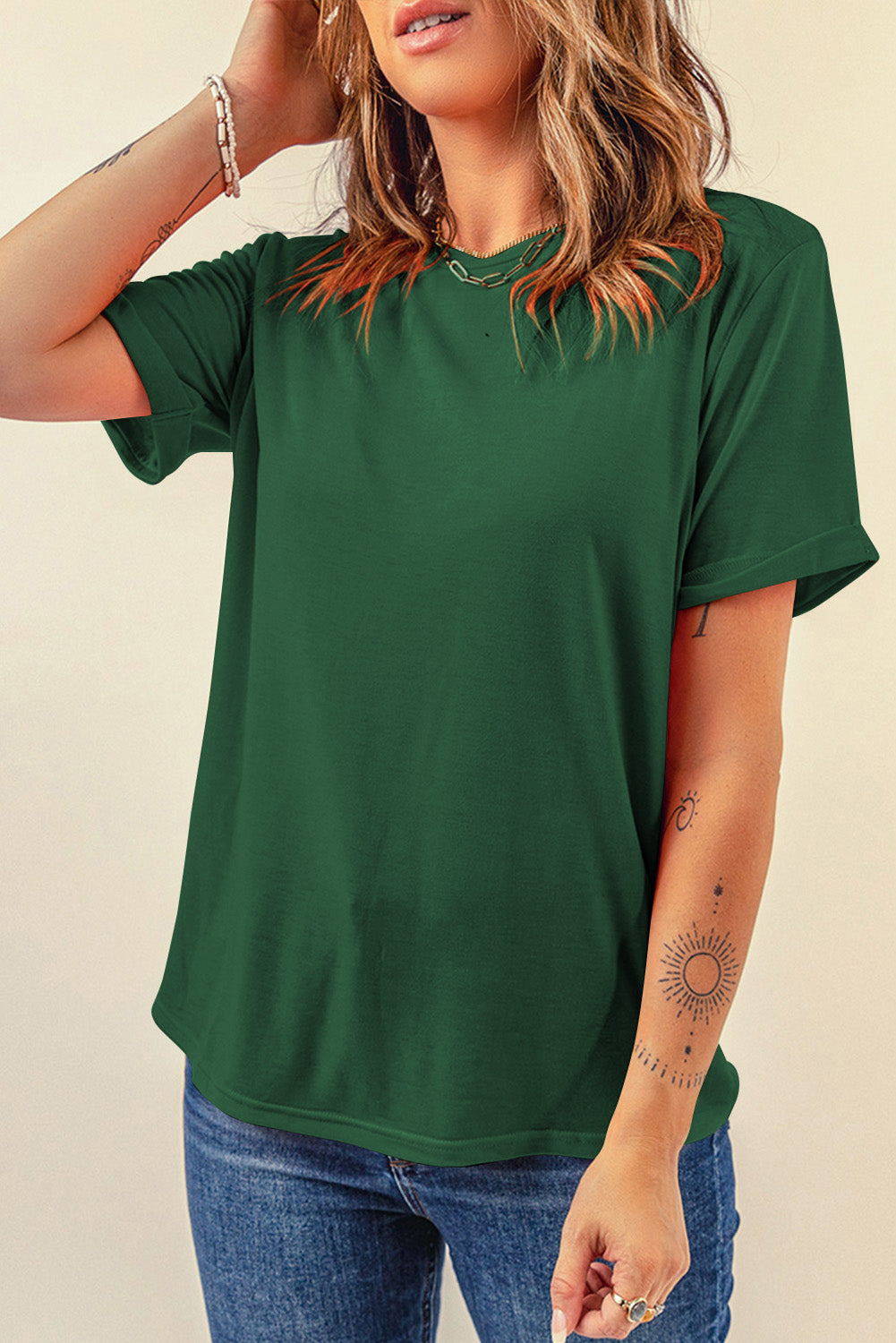 Round Neck Short Sleeve T-Shirt - RebelReine Apparel & Co.