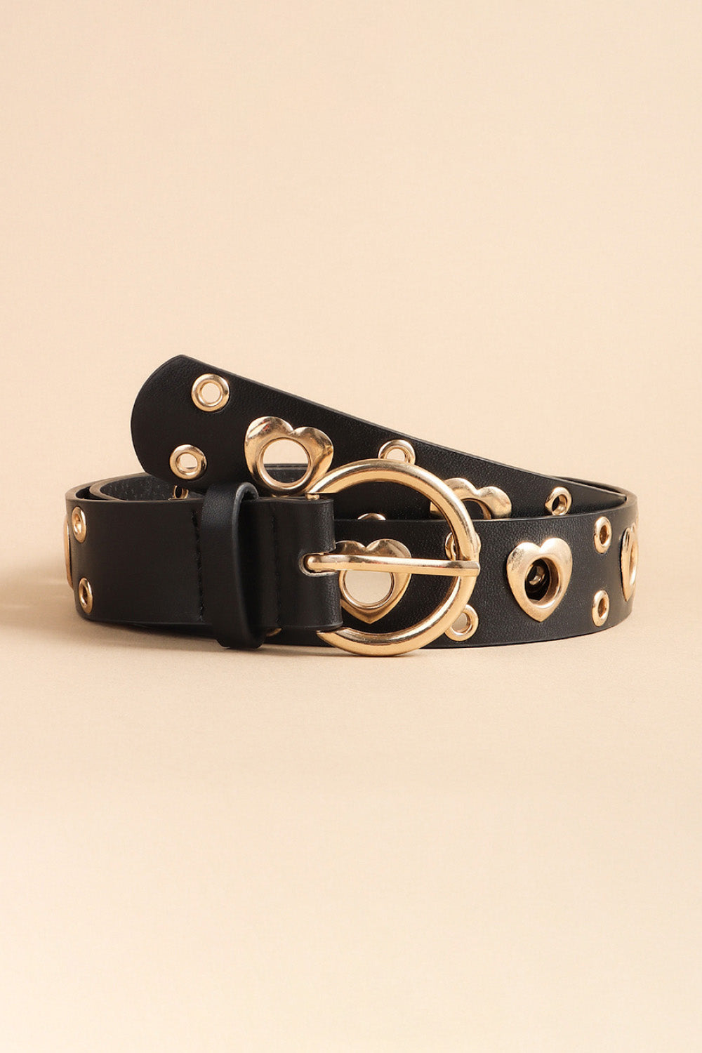 Heart Shape Alloy Detail PU Leather Belt - RebelReine Apparel & Co.