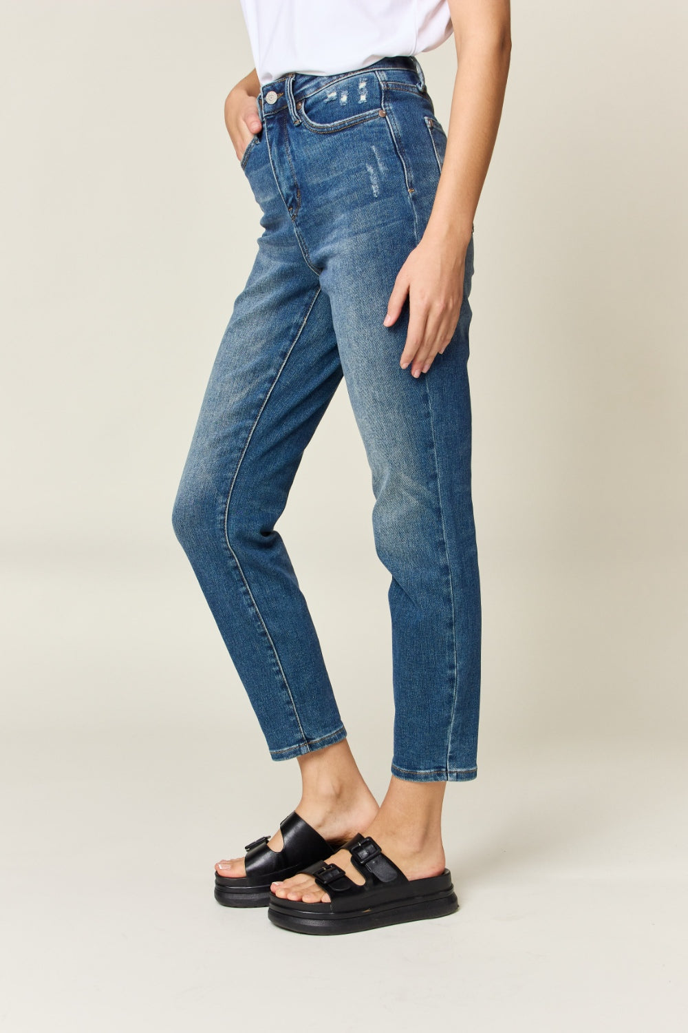 Judy Blue Full Size Tummy Control High Waist Slim Jeans - RebelReine Apparel & Co.