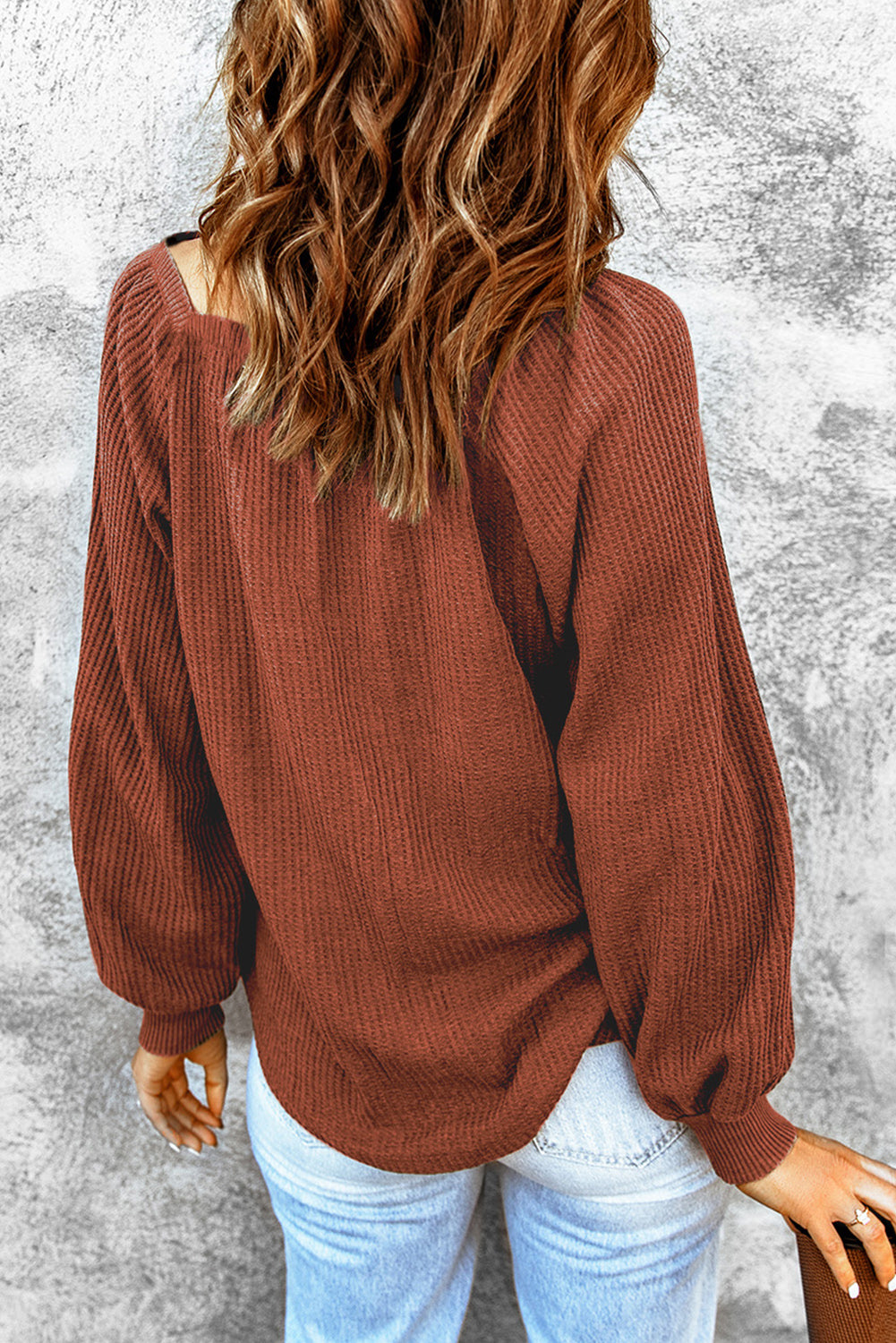 Square Neck Waffle-Knit Top - RebelReine Apparel & Co.