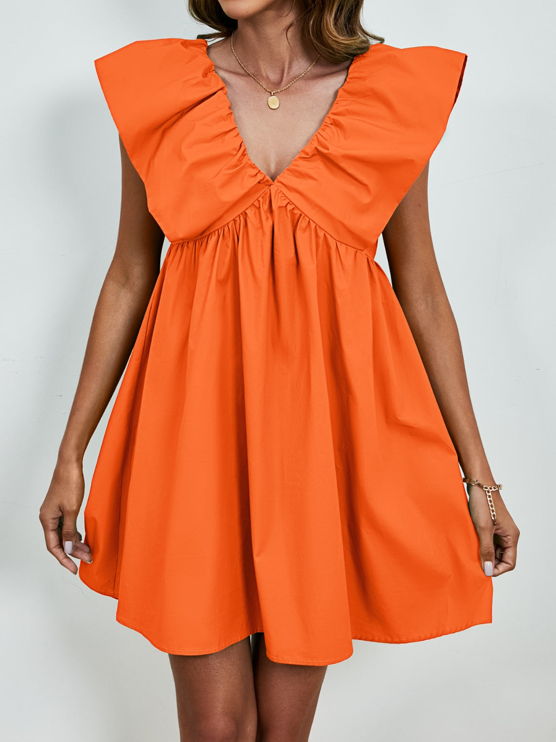 V-Neck Cap Sleeve Mini Dress - RebelReine Apparel & Co.