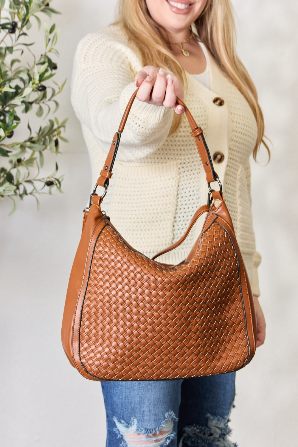 SHOMICO Weaved Vegan Leather Handbag - RebelReine Apparel & Co.