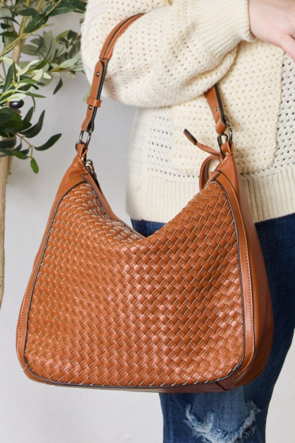 SHOMICO Weaved Vegan Leather Handbag - RebelReine Apparel & Co.