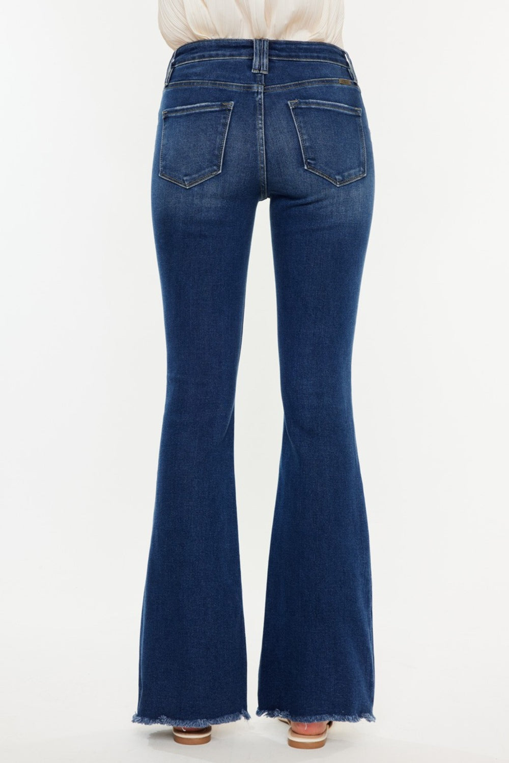 Kancan Cat's Whiskers Raw Hem Flare Jeans - RebelReine Apparel & Co.