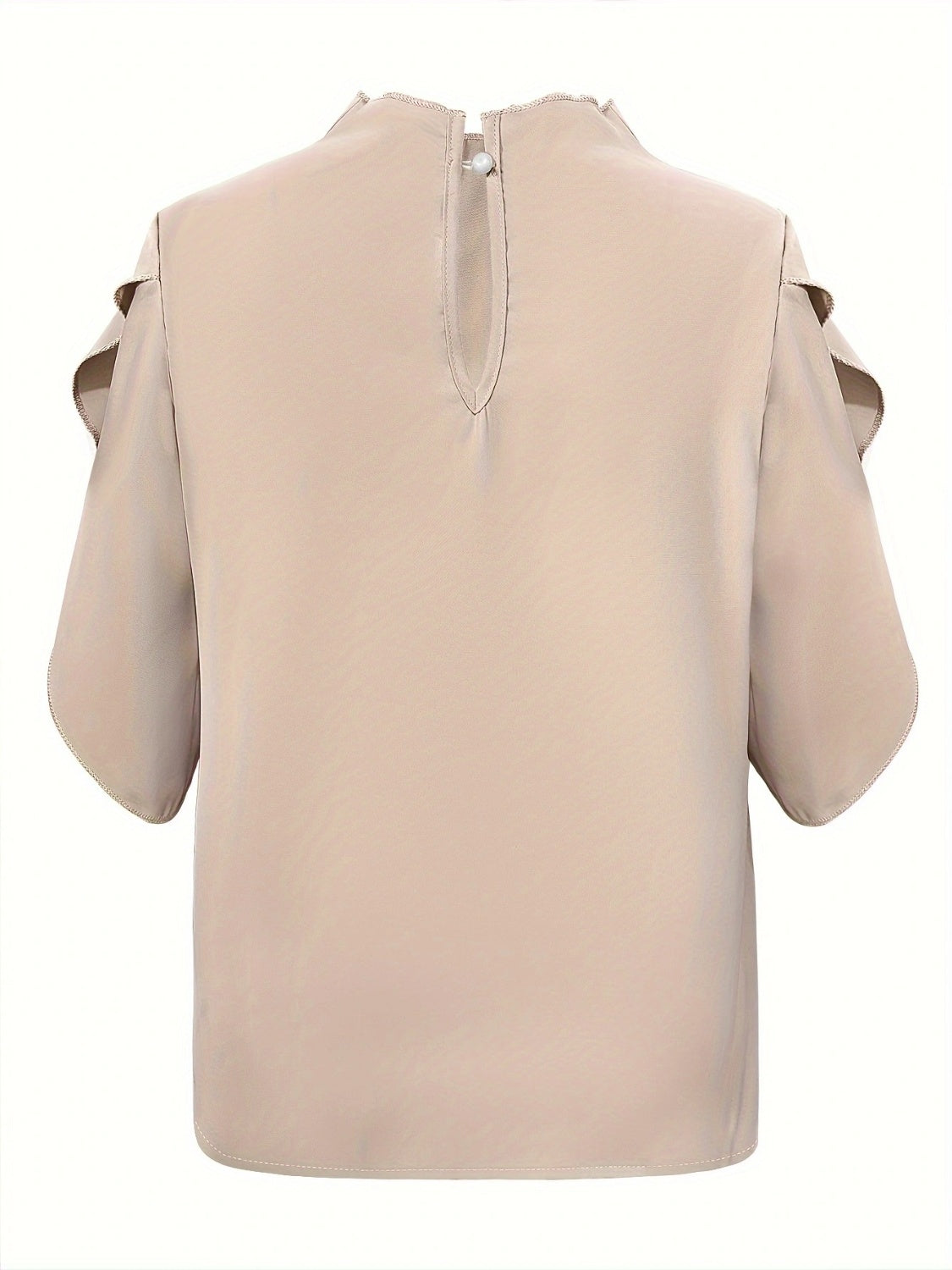 Ruched Mock Neck Half Sleeve Blouse - RebelReine Apparel & Co.